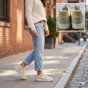 Nike Air Force 1 Low 07 Light Bone Suede Sneakers Women's Size 10.5 DZ4863-001